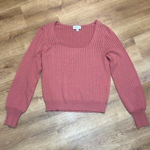 Evereve Coral Pink Lightweight Open Knit Sweater
